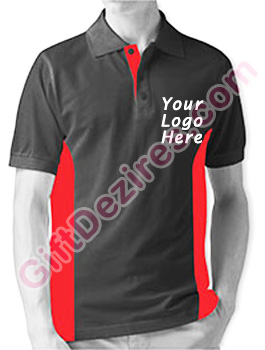 Designer Black Melange and Red Color Logo Custom T Shirts